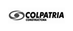 Home 9 Logotipo de Colpatria Constructora con un diseño circular estilizado a la izquierda del nombre de la empresa en letras mayúsculas y en negrita.