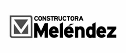 Home 7 Logotipo de Constructora Meléndez con una marca de verificación dentro de un cuadrado junto al nombre de la empresa en negrita y letras negras.