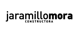 Home 6 Logotipo con el texto "jaramillomora CONSTRUCTORA" en letras negras sobre fondo blanco.