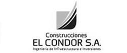 Home 17 Logotipo para Construcciones EL CONDOR S.A., con un gráfico cuadrado estilizado y el eslogan "Ingeniería de Infraestructura e Inversiones" debajo del nombre de la empresa.
